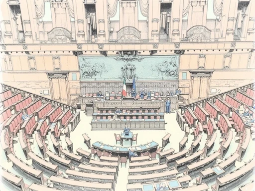 L'Aula della Camera dei Deputati a Montecitorio durante la discussione