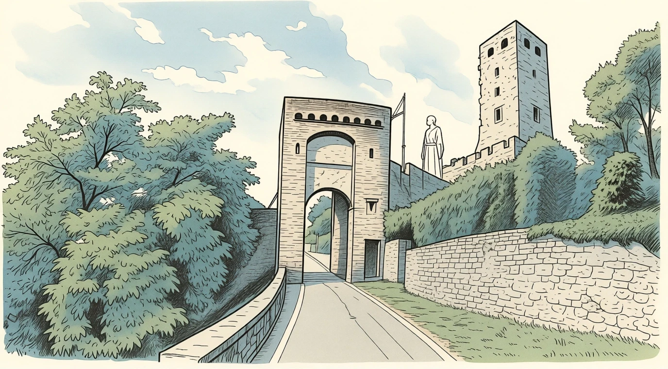 Castello di Collalto a Susegana, Treviso — stile Hugo Pratt con l'ombra di Bianca