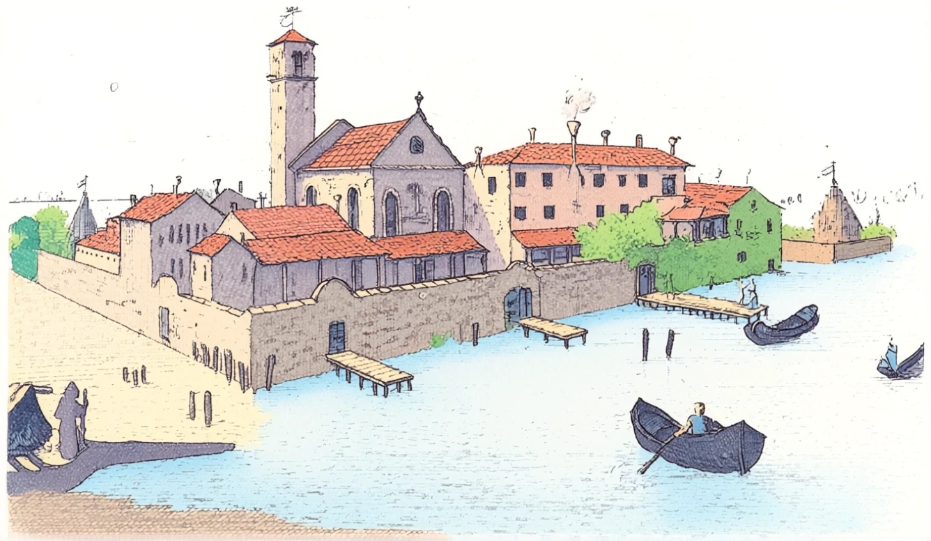 Incisione del Lazzaretto Vecchio di Trieste, XVIII secolo Incisione del Lazzaretto Vecchio di Trieste, XVIII secolo