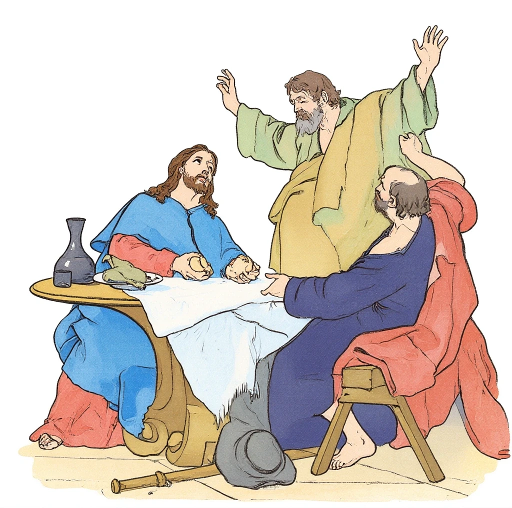 Giambattista Piazzetta, La Cena di Emmaus (1720 ca.) — stile Hugo Pratt Giambattista Piazzetta, La Cena di Emmaus (1720 ca.) — stile Hugo Pratt