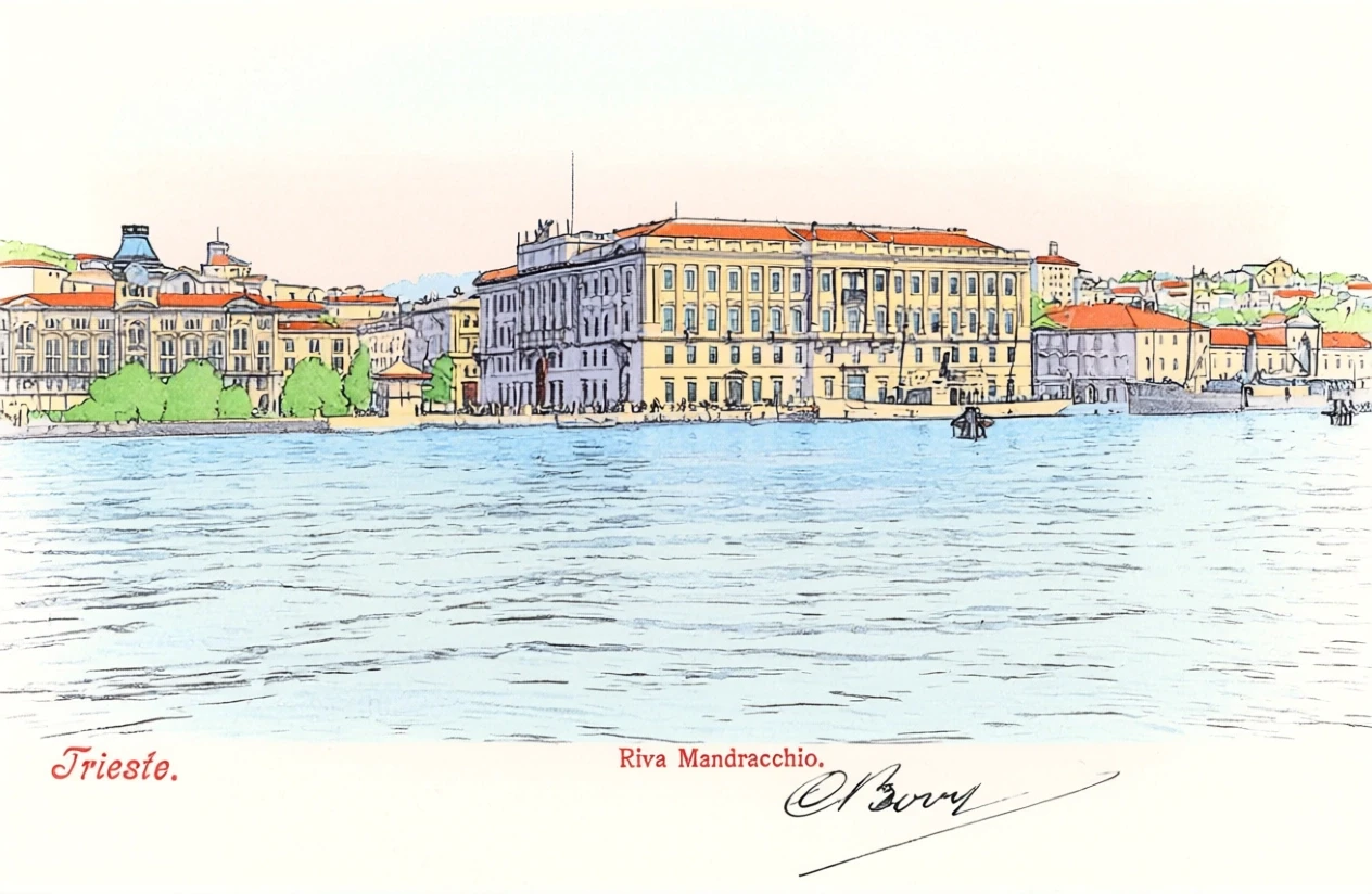 Riva Mandracchio a Trieste, 1909
