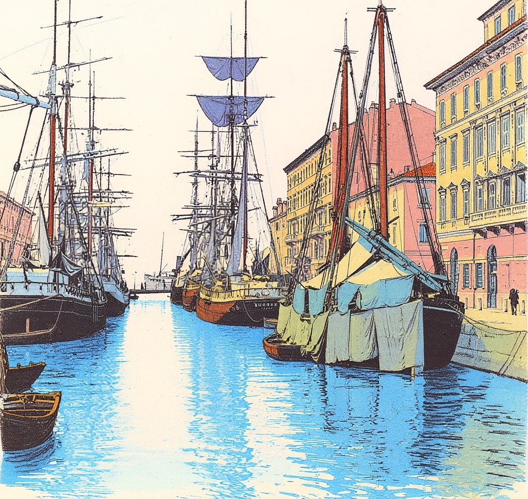 Trieste, Canal Grande nel 1910