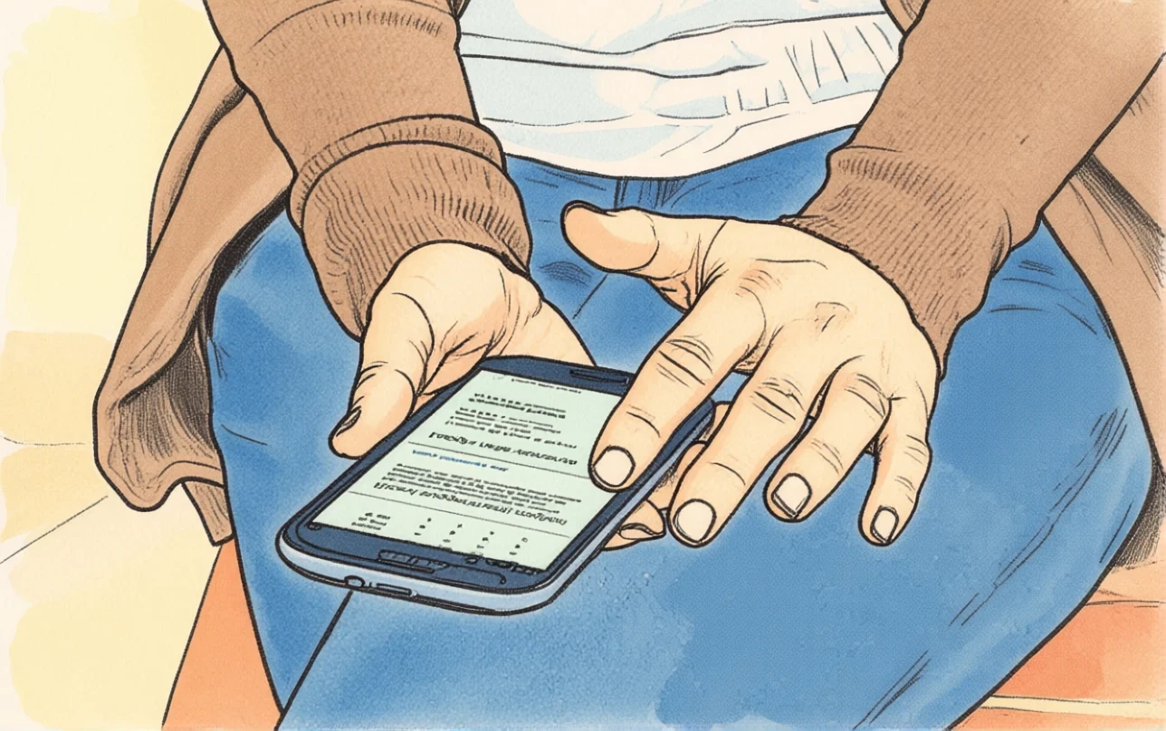Persona china su smartphone, china e pastello. 
