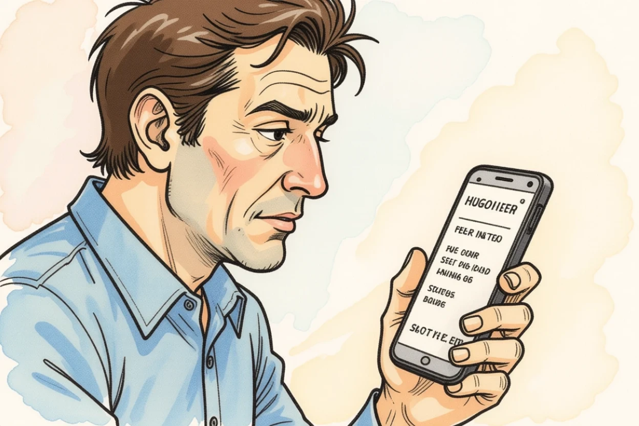 Persona china su smartphone con ricevuta, china e pastello. Persona china su smartphone con ricevuta, china e pastello.