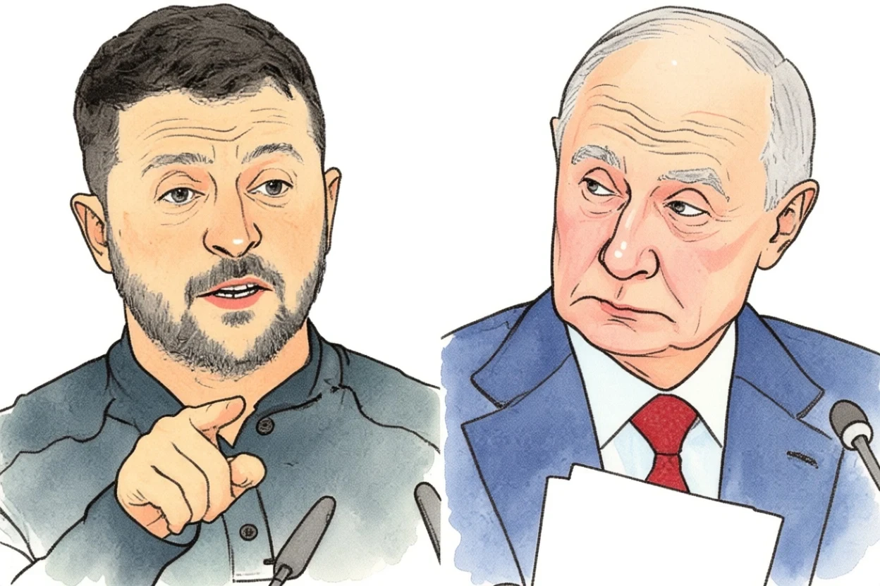 Putin e Zelensky — stile Hugo Pratt Putin e Zelensky — stile Hugo Pratt