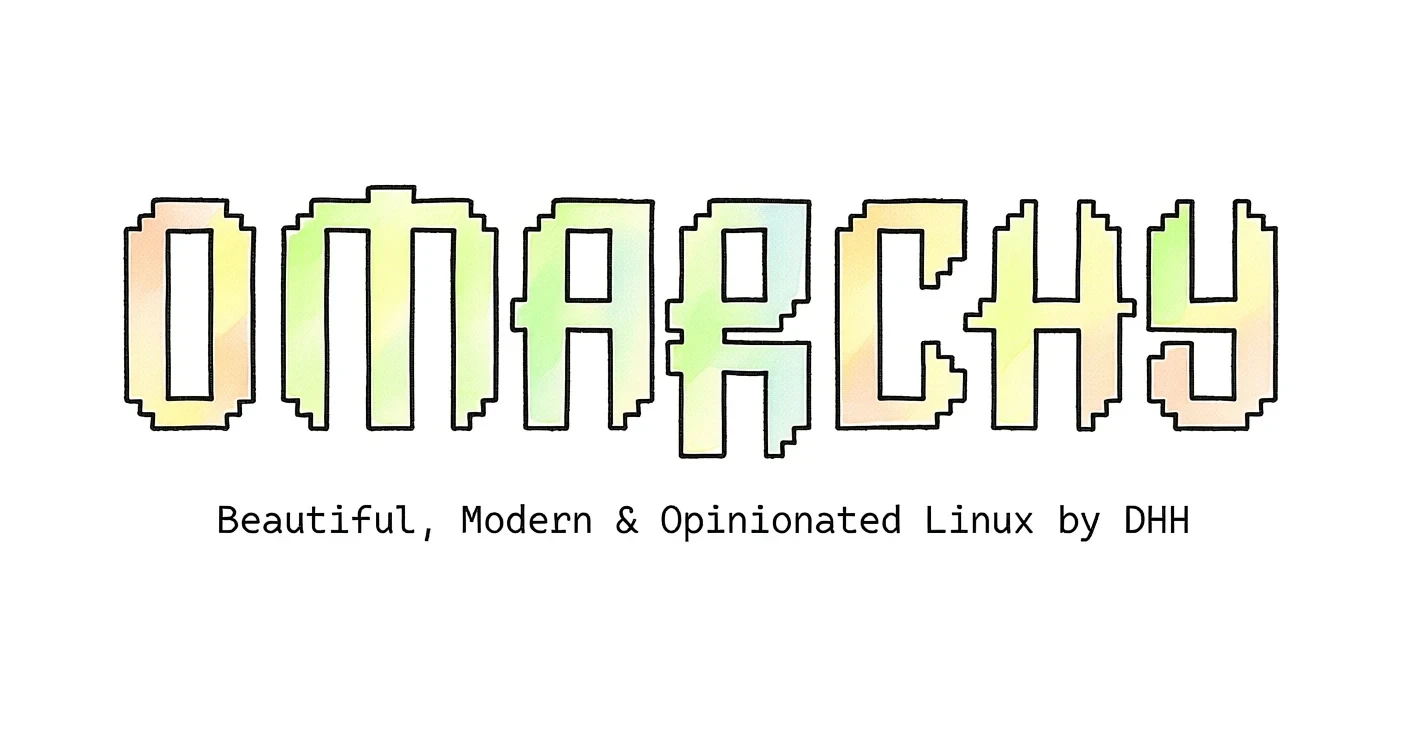Logo Omarchy, la scritta in stile Hugo Pratt