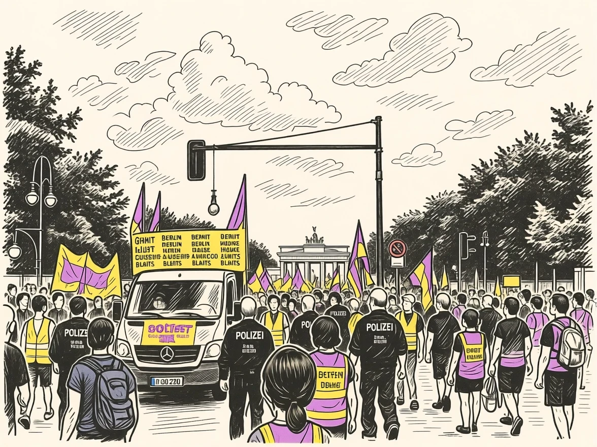 Manifestazione della campagna Deutsche Wohnen & Co enteignen davanti alla Porta di Brandeburgo, 2021