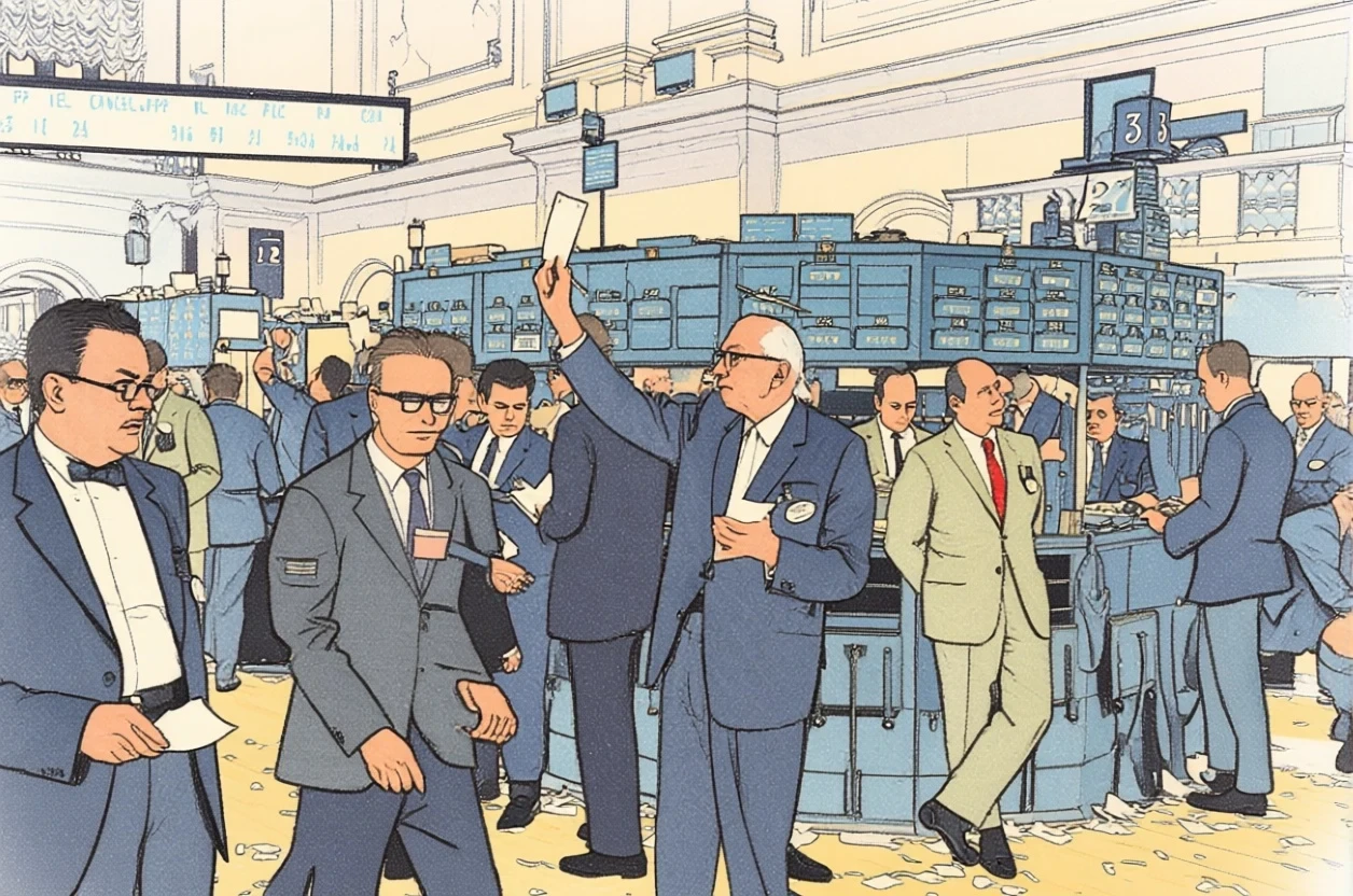 Broker al lavoro sul parquet della Borsa di New York, tra telecronisti e fogli d'ordine Broker al lavoro sul parquet della Borsa di New York, tra telecronisti e fogli d'ordine