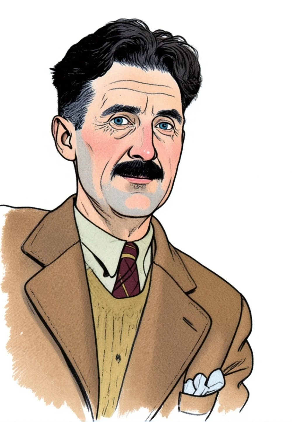 George Orwell — stile Hugo Pratt George Orwell — stile Hugo Pratt