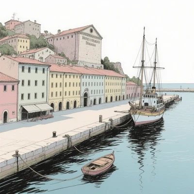 Porto Vecchio di Trieste — stile Hugo Pratt