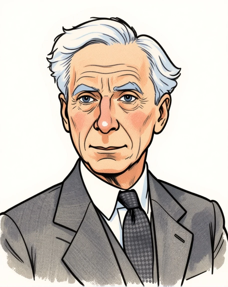 Bertrand Russell nel 1936 — stile Hugo Pratt Bertrand Russell nel 1936 — stile Hugo Pratt