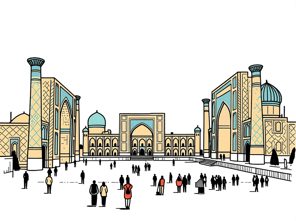Piazza del Registan con le tre madrase