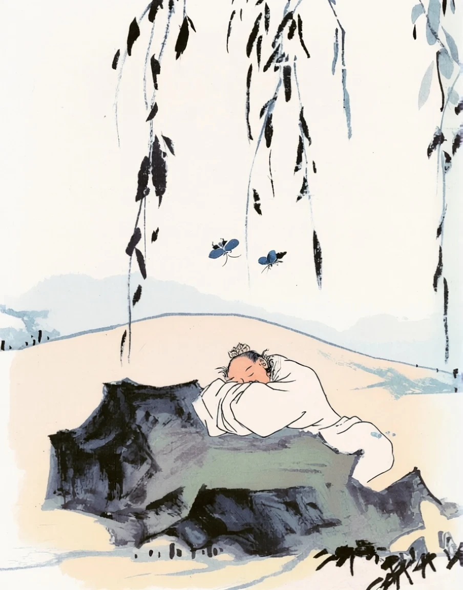 Il sogno della farfalla, da un dipinto cinese del XVII secolo — stile Hugo Pratt Il sogno della farfalla, da un dipinto cinese del XVII secolo — stile Hugo Pratt